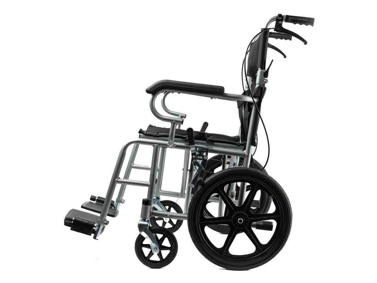 Lightweight Folding Wheelchair with Seatbelt & Hand Brakes