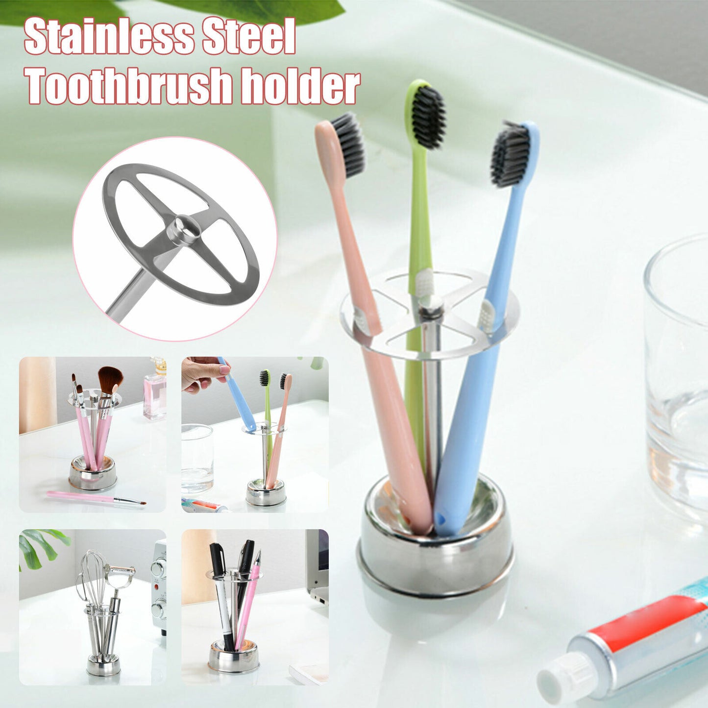 Stainless Steel Toothbrush Stand