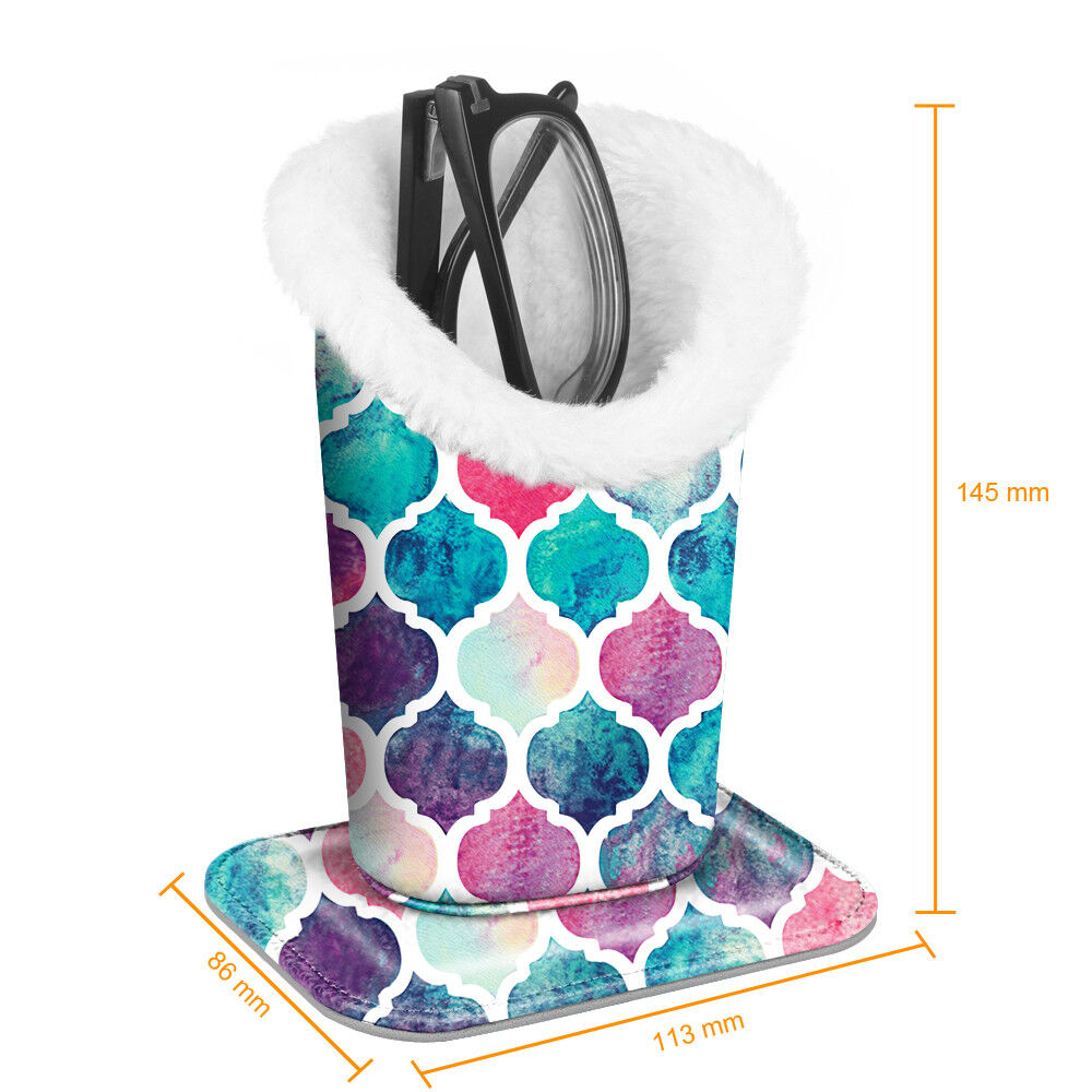 Eyeglass Protective Holder Stand - Vegan Leather & Plush Lined