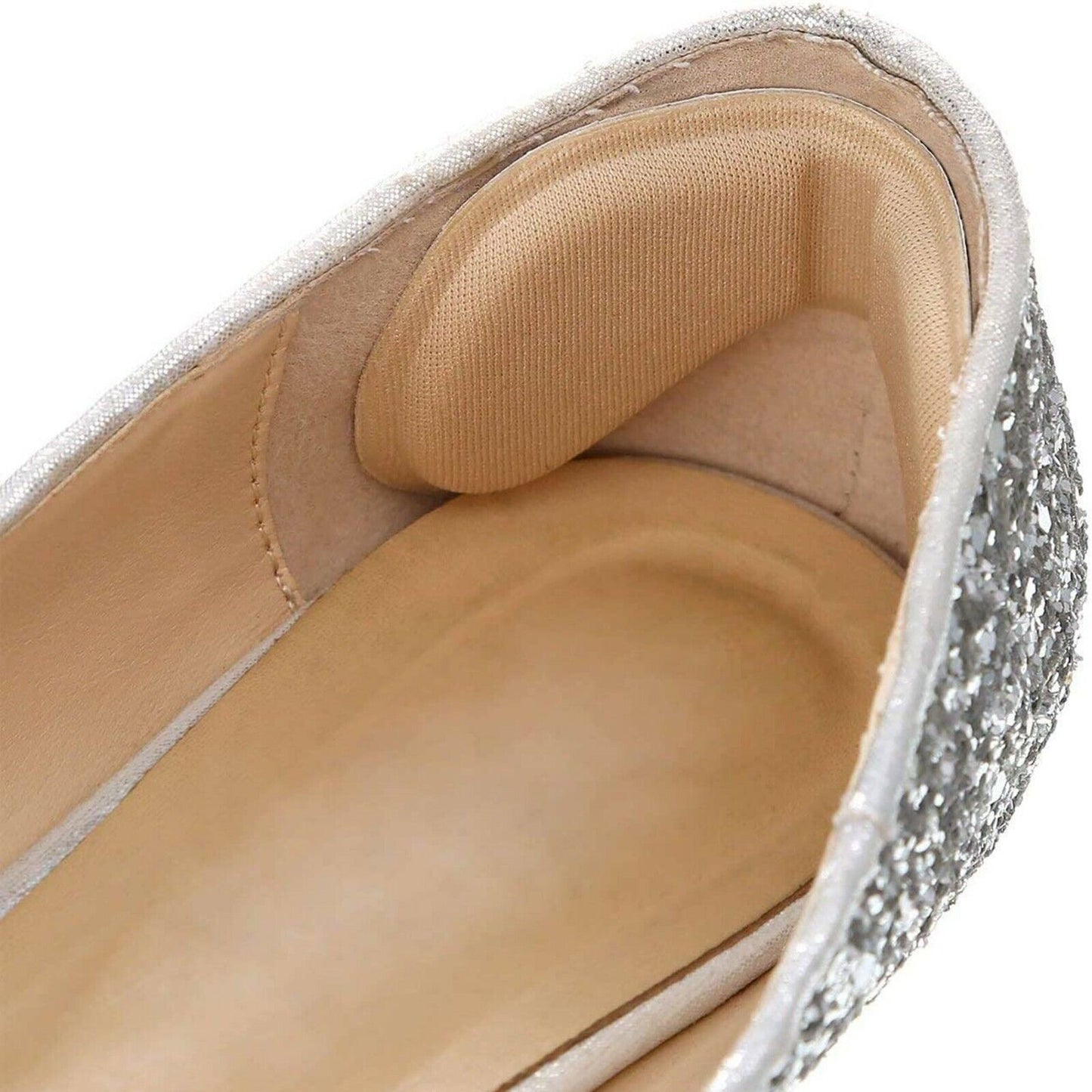 Soft Fabric Shoe Pads - 2 Piece Heel Inserts