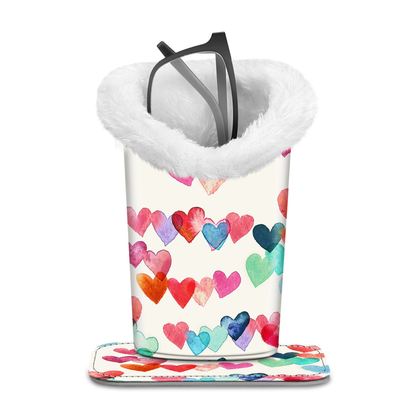 Eyeglass Protective Holder Stand - Vegan Leather & Plush Lined