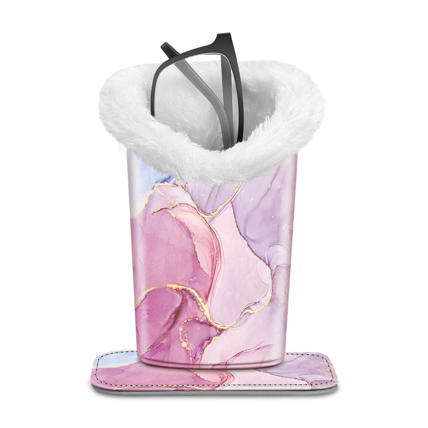 Eyeglass Protective Holder Stand - Vegan Leather & Plush Lined